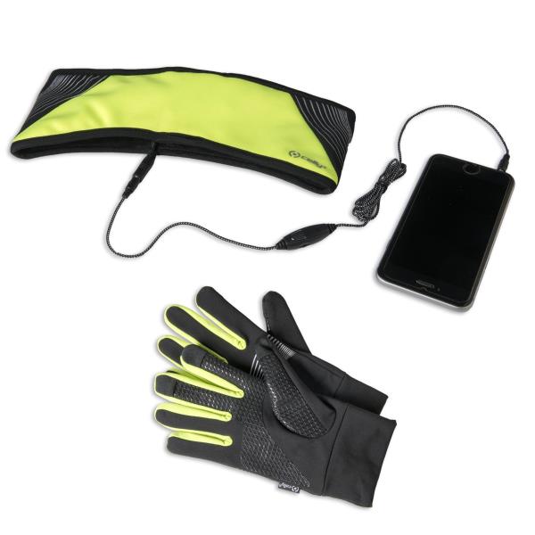 Celly SPORT STEREO BAND GLOVES YELLOW